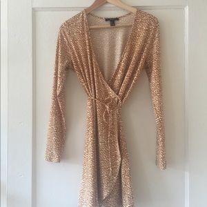 Yellow patterned Forever 21 wrap dress